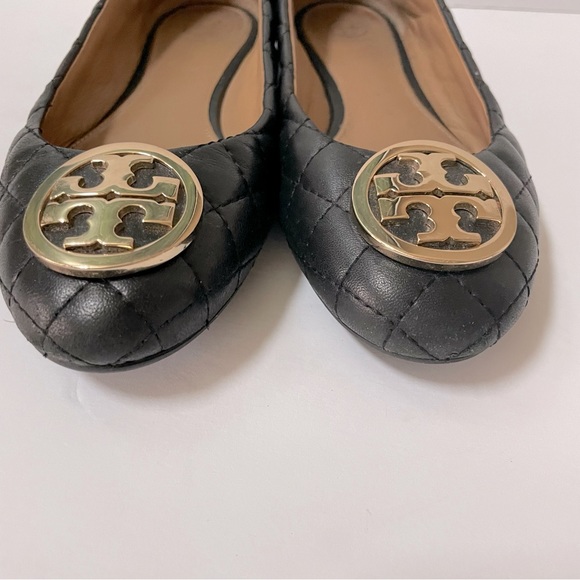Tory Burch Benton 2 Quilted Black Ballet Flats 8 - Picture 3 of 16